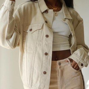 Princess Polly Western Denim Jacket Beige